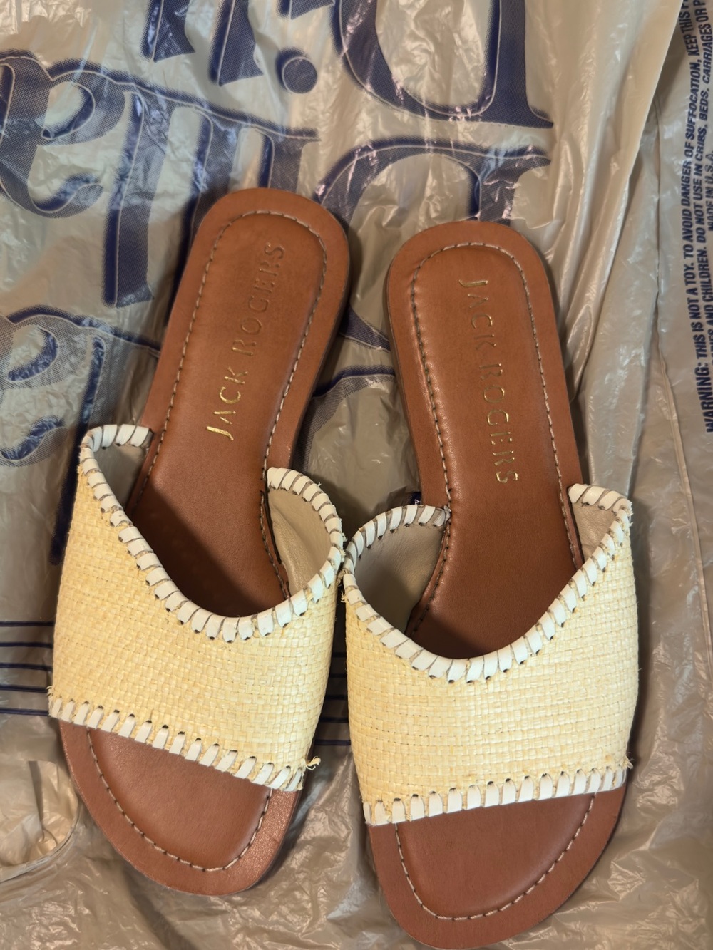 Jack Rogers Raffia Slide Sandals